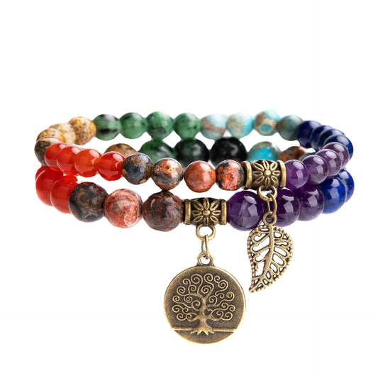 Vibrant Agate Bead Bracelet Duo