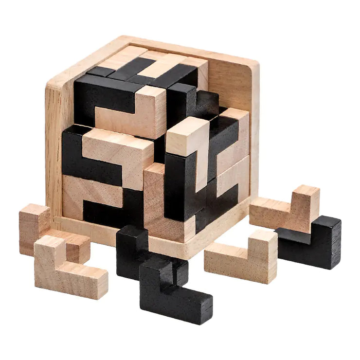 3D Wooden Cube Puzzle Toy
