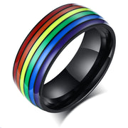 Pride Spectrum Titanium Ring – LGBT Rainbow Jewelry