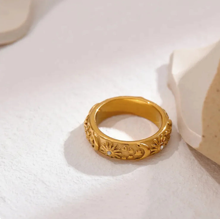 Star, Moon, and Sun Ring