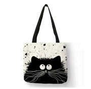 Chic Cat Linen Tote