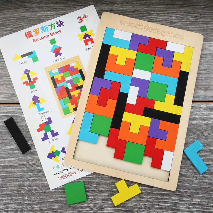 3D Wooden Cube Puzzle Toy