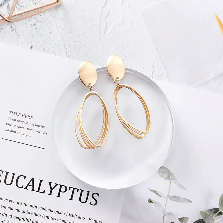 Oval Drop Earrings