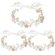 3-Pack Gold Floral Tiara for Flower Girls