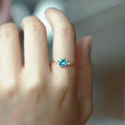 S925 Blue Topaz Sparkle Ring