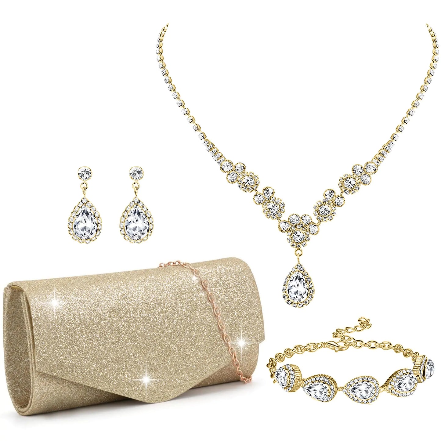 Elegant Prom Crystal Jewelry Set