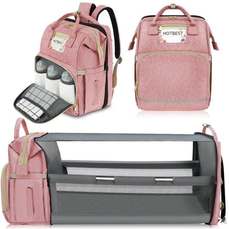 HOTBEST Unisex Baby Diaper Bag Backpack Pink Large