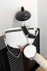 Ella Croc-Textured Sling & Coin Bag
