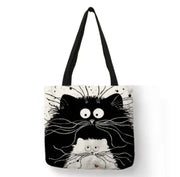 Chic Cat Linen Tote