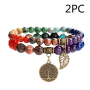 Vibrant Agate Bead Bracelet Duo