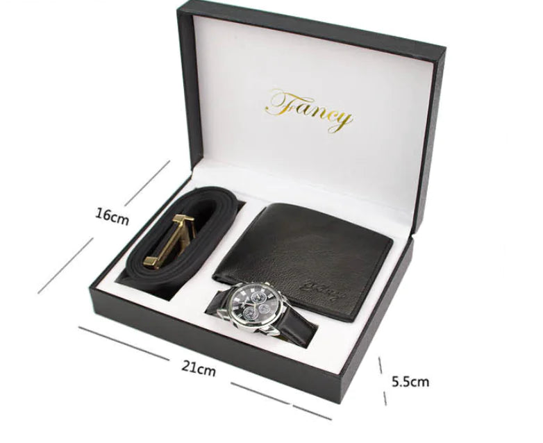 Men's Gift Set: Watch, Wallet, and Belt Combo