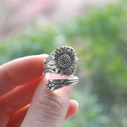 Silver Retro Daisy Ring for Women