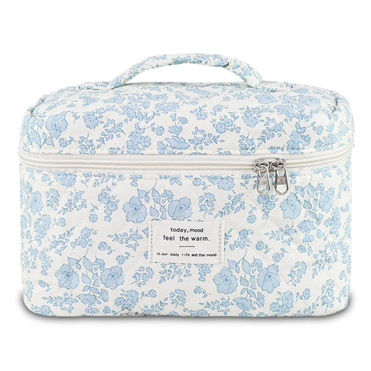 Floral Quilted Makeup Organizer