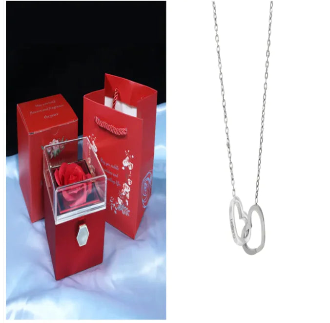 Elegant Rotating Rose Jewelry Box