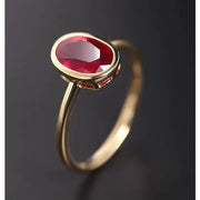 Silver Fashion Ring with Imitation Ruby