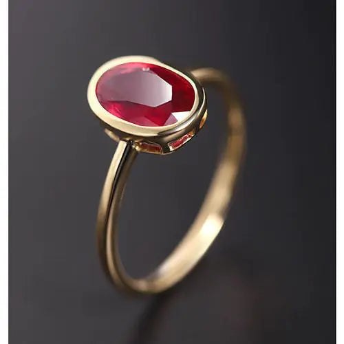 Silver Fashion Ring with Imitation Ruby