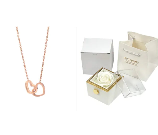 Elegant Rotating Rose Jewelry Box