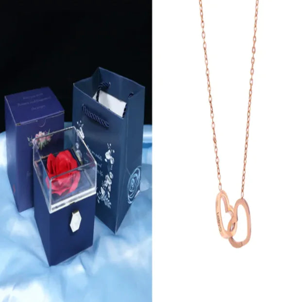 Elegant Rotating Rose Jewelry Box