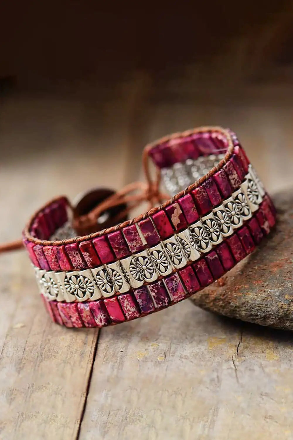 Triple Natural Stone Bracelet