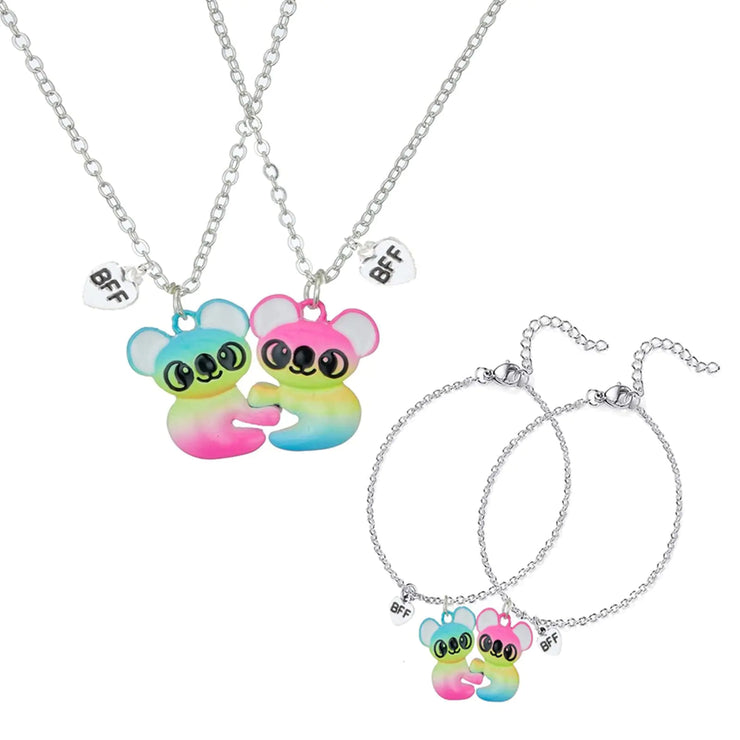 Koala Panda Heart Pendant Friendship Set
