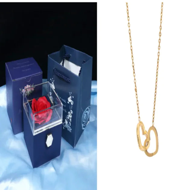 Elegant Rotating Rose Jewelry Box