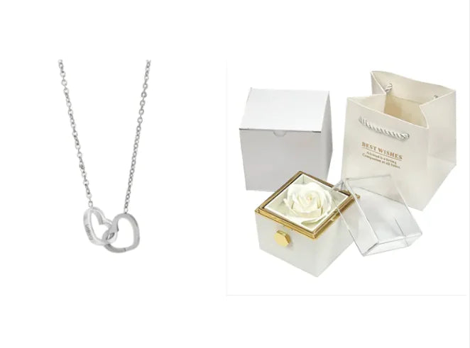 Elegant Rotating Rose Jewelry Box