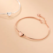 Glossy Silver Bracelet with Simple Sweet Design