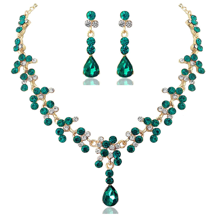 Green Gem Formal Jewelry Set