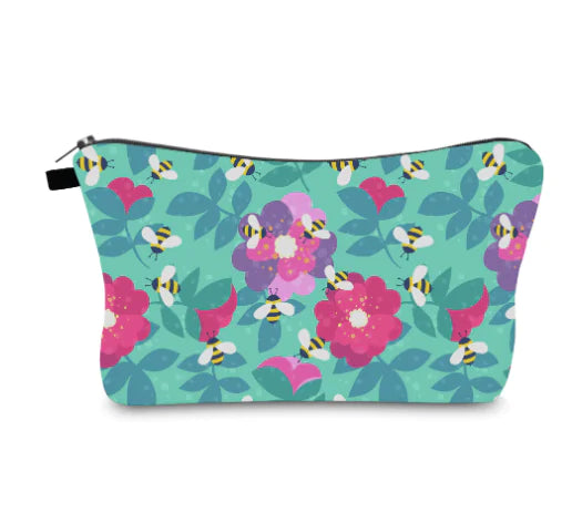 Cute Floral Bee Makeup Bag